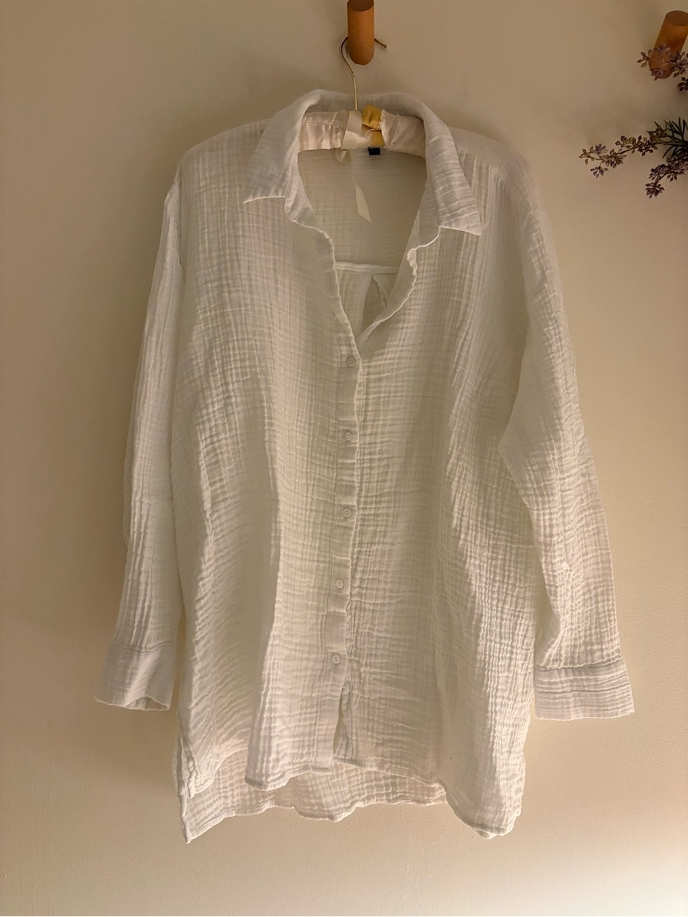 Eileen Fisher Organic Cotton Double Gauze White plus size  Tunic Shirt 1X $148 - Picture 5 of 7